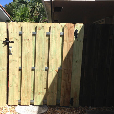 wood fence walk gate
