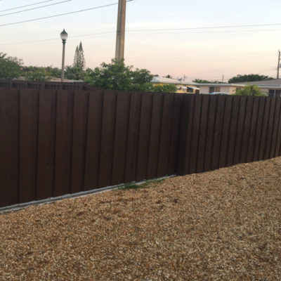 wood fence stained