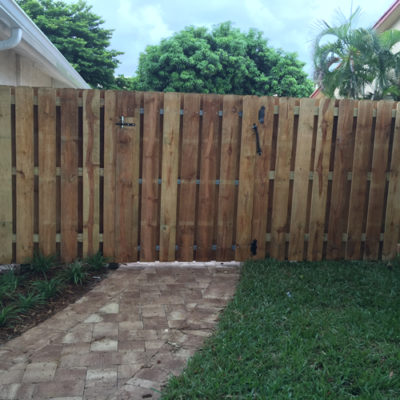 wood fence walk gate