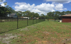 6 ft. black vinyl chain link fence installation